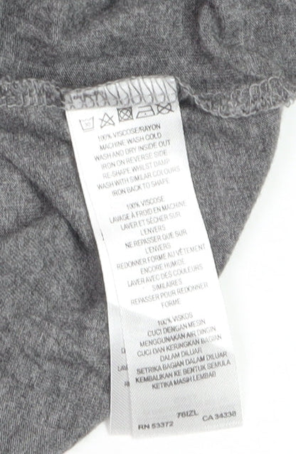French Connection Women's Grey Relaxed 3/4 Sleeve Viscose T-Shirt Size S