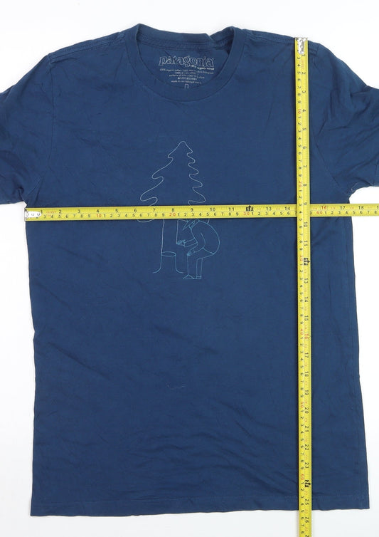 Patagonia Men’s Blue Organic Cotton Graphic T-Shirt L