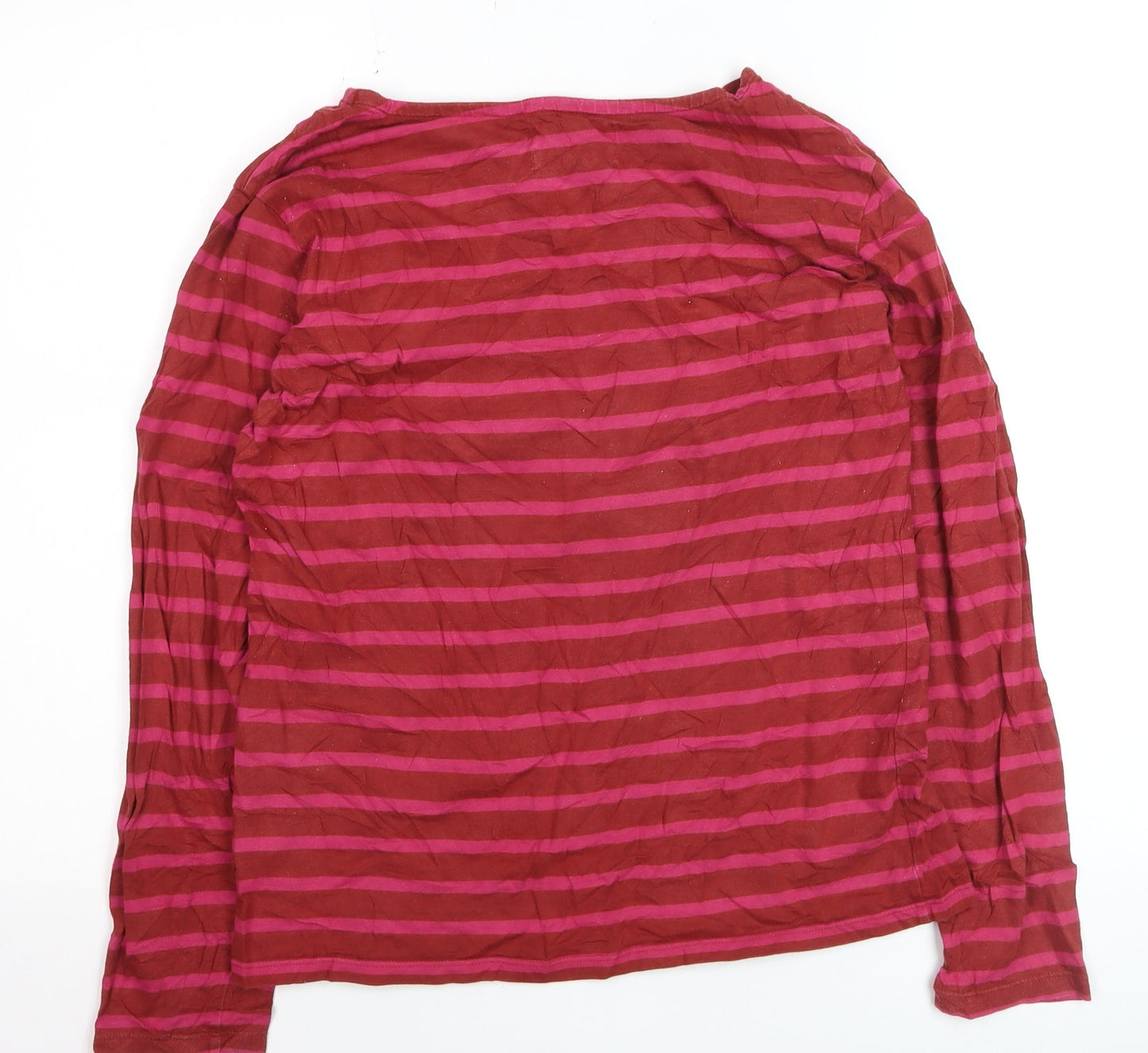 Seasalt Cornwall Women Red Striped Long Sleeve Cotton T-Shirt Size 12