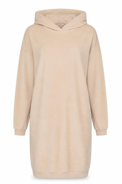 Jack Wills Womens Beige Pullover Hoodie UK 8 Velour Cotton Blend