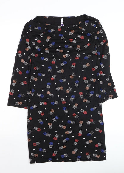By Henry Holland Womens Black Floral Shift Dress Size 12