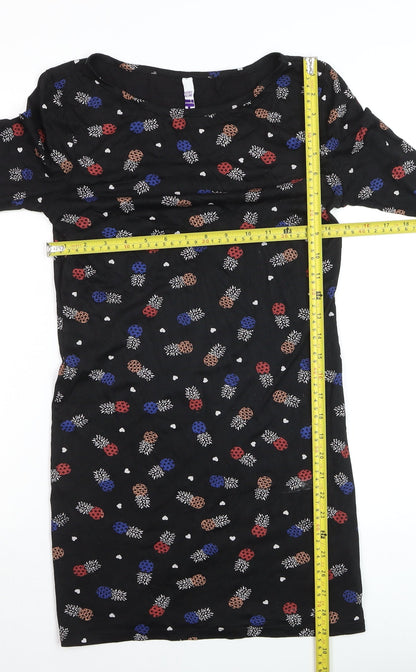 By Henry Holland Womens Black Floral Shift Dress Size 12