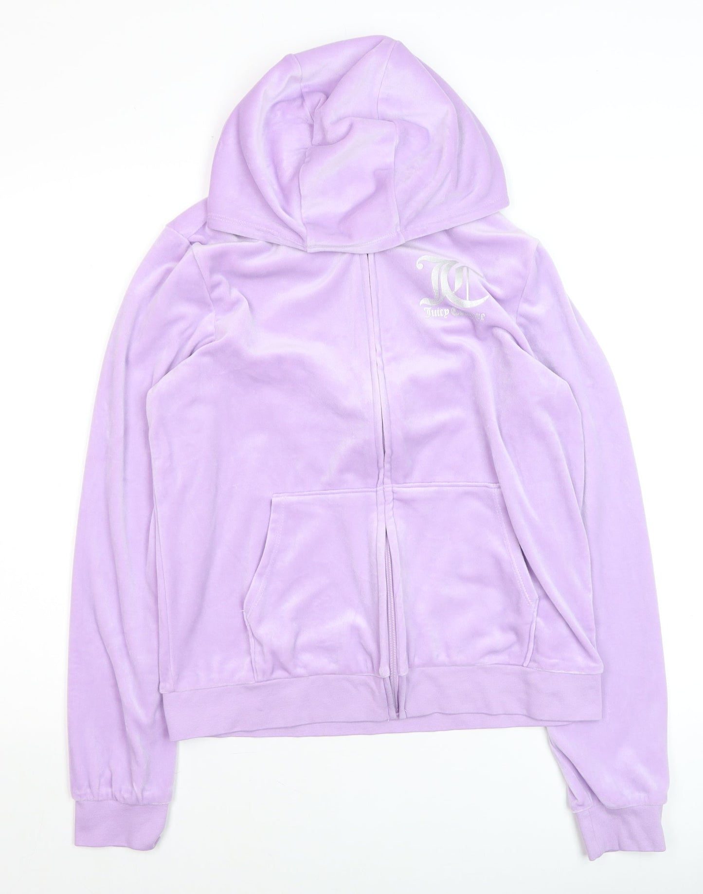 Juicy Couture Womens Lavender Velour Full Zip Hoodie Size 15/16
