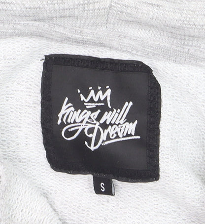 Kings Will Dream Men's Grey Full Zip Hoodie Size S Lightweight Cotton Blend