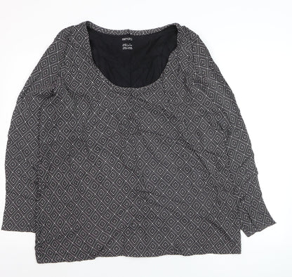 Esmara Women's Black Geometric Pullover Jumper Size 26/28
