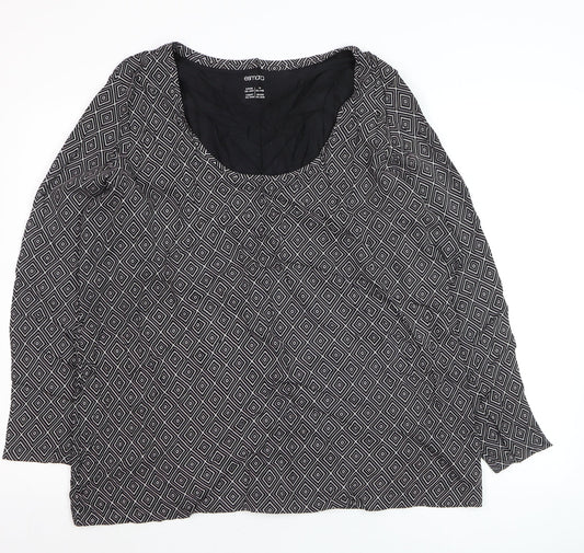Esmara Women's Black Geometric Pullover Jumper Size 26/28