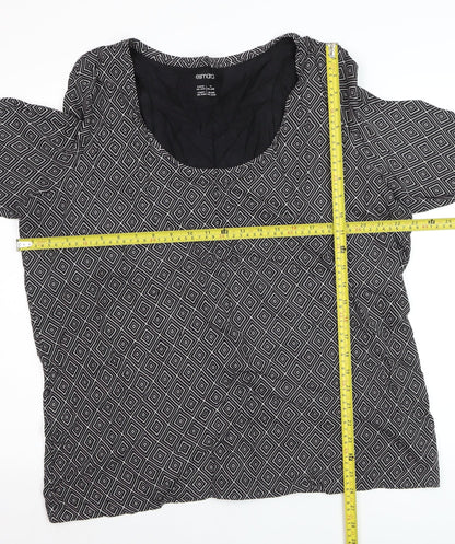 Esmara Women's Black Geometric Pullover Jumper Size 26/28