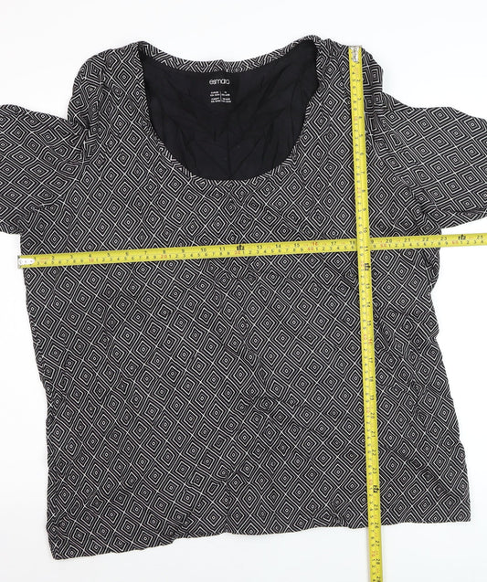 Esmara Women's Black Geometric Pullover Jumper Size 26/28