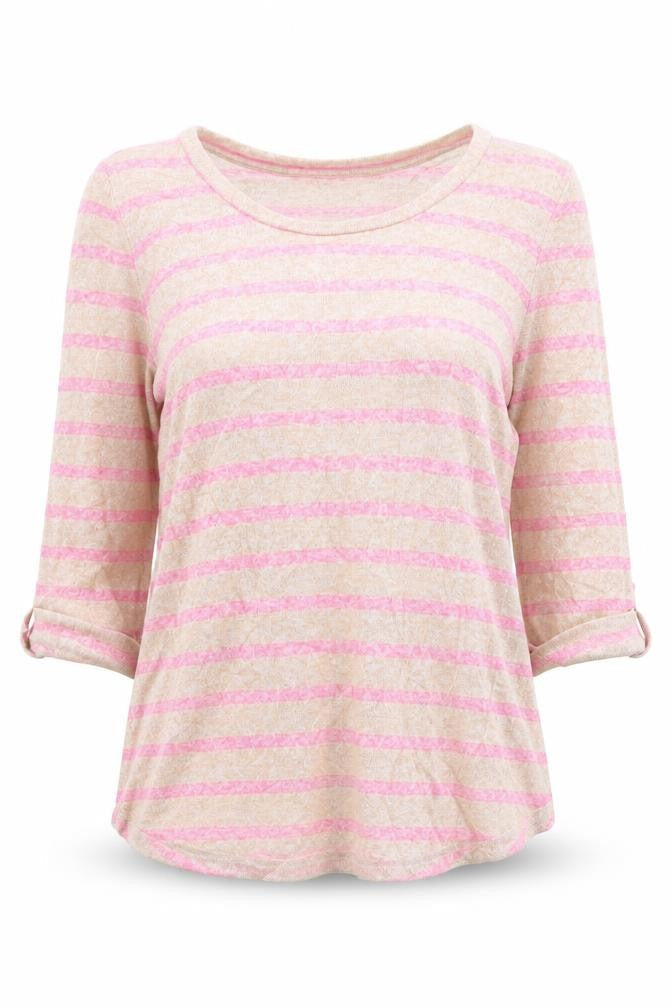 New Look Women Beige Pink Striped Pullover Jumper Size 12