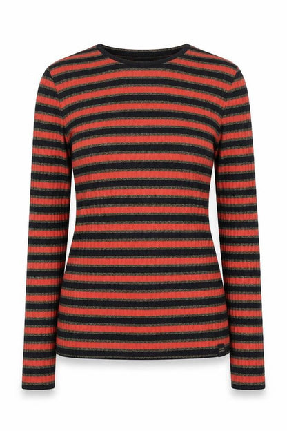 Maison Scotch Women's Multicoloured Striped Long Sleeve Knit Top XS