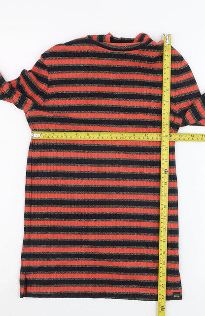Maison Scotch Women's Multicoloured Striped Long Sleeve Knit Top XS