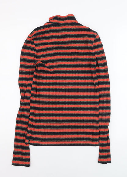 Maison Scotch Women's Multicoloured Striped Long Sleeve Knit Top XS