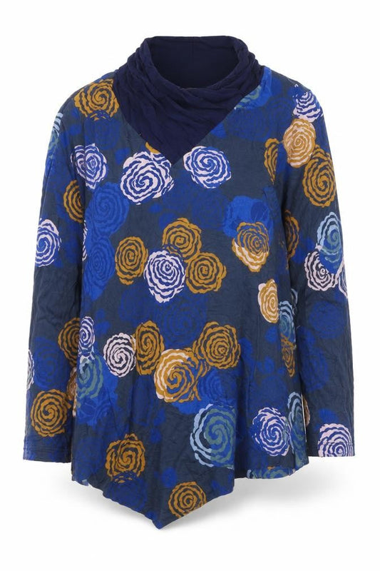 Joe Browns Womens Multicoloured Floral Cowl Neck Tunic Blouse Size 12