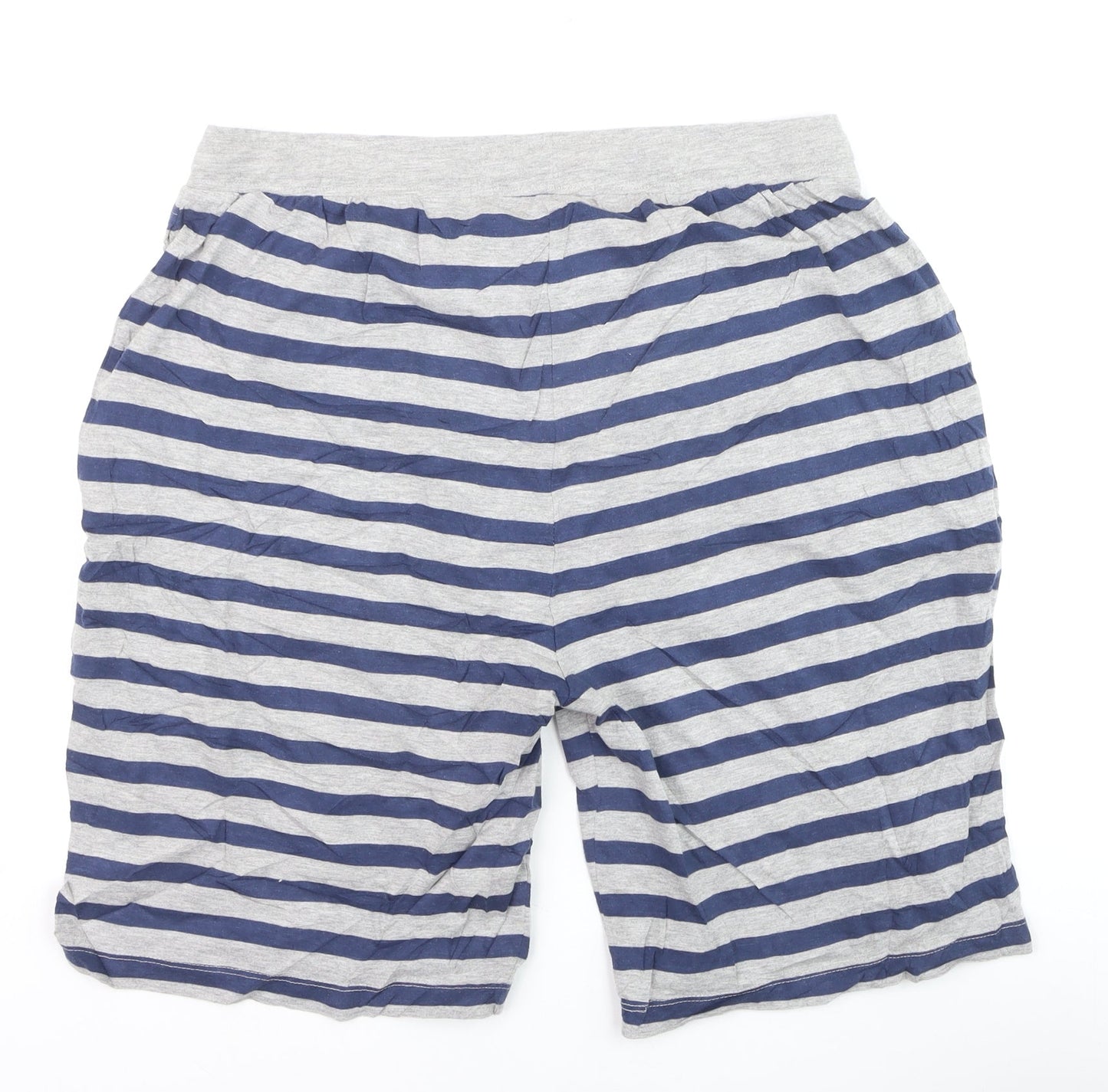Chev Clothing Co Men's Blue Striped Sweat Shorts XL Casual Drawstring