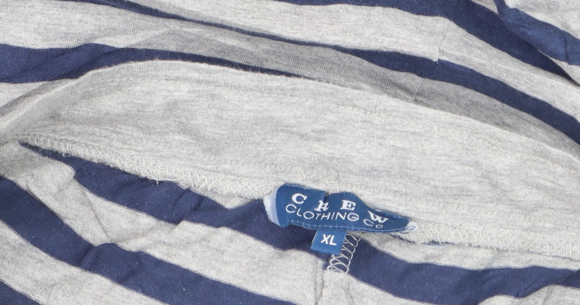 Chev Clothing Co Men's Blue Striped Sweat Shorts XL Casual Drawstring
