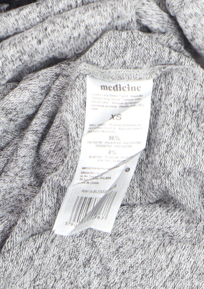 Medicine Women's Grey Lace Detail Long Sleeve Jersey Blouse XS