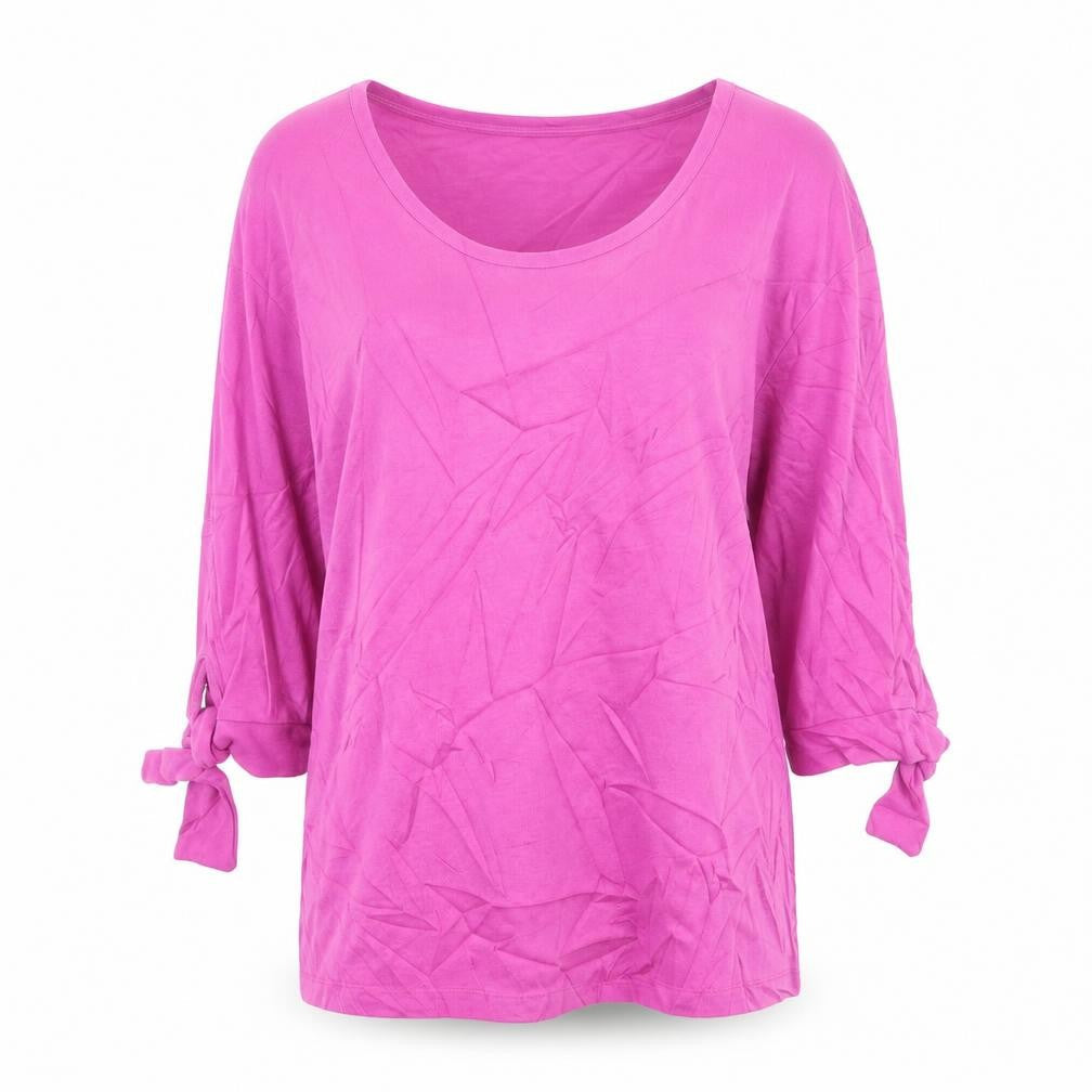 Cotton Traders Women Pink Size 10 Scoop Neck 3/4 Sleeve T-Shirt