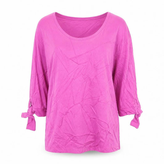 Cotton Traders Women Pink Size 10 Scoop Neck 3/4 Sleeve T-Shirt