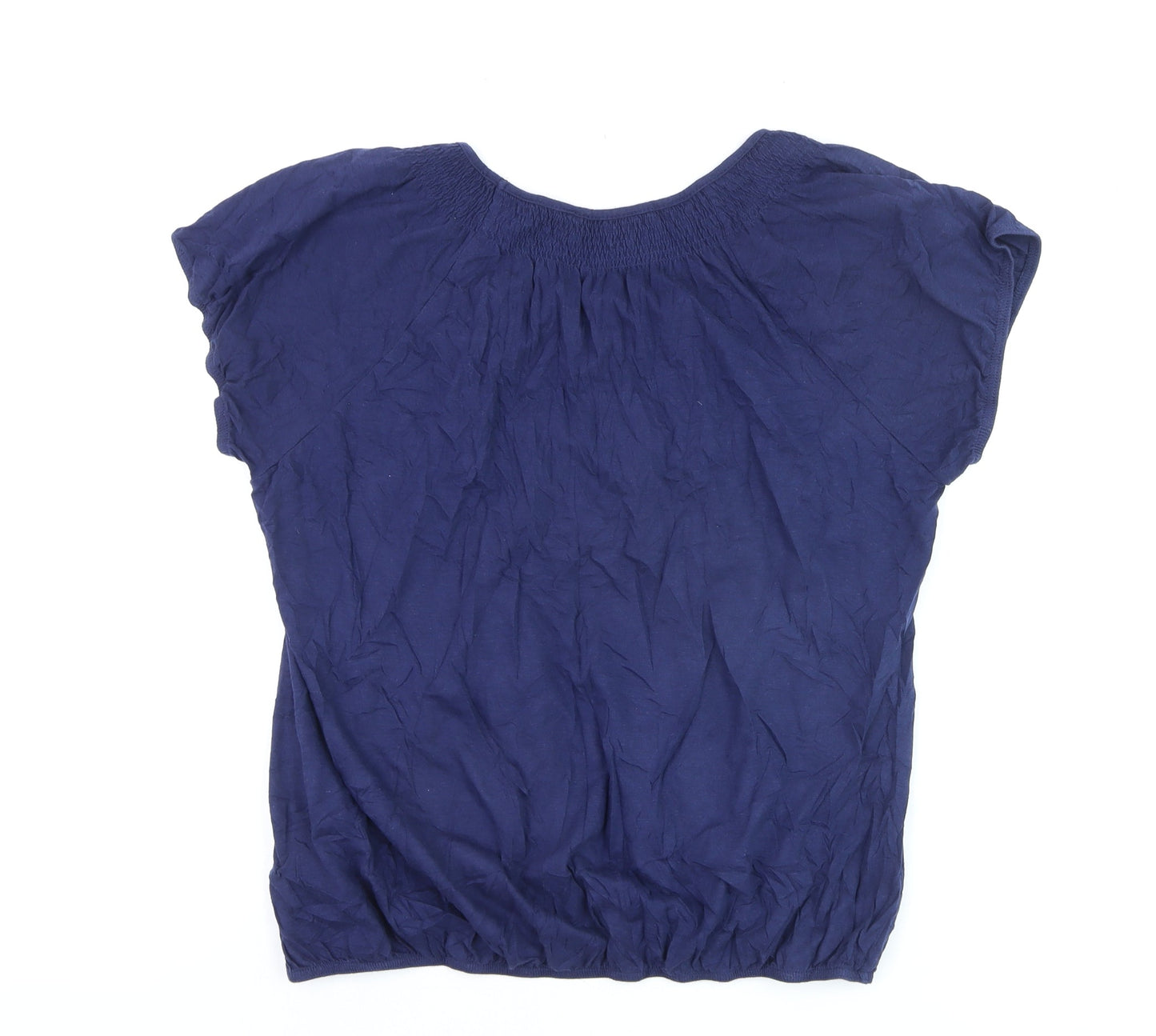 Marks and Spencer Women's Blue Cotton Short Sleeve Blouse UK 18