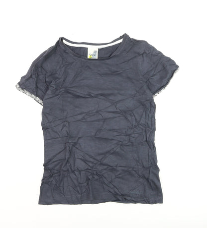 Weird Fish Womens Blue Size 8 Cotton Short Sleeve T-Shirt
