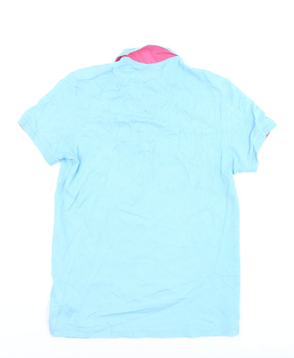 GANT Men's Blue Cotton Short Sleeve Polo Shirt Size S