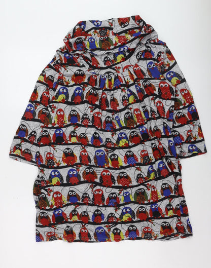 Autonomy Womens Multicoloured Owl Print Shift Dress Size 12