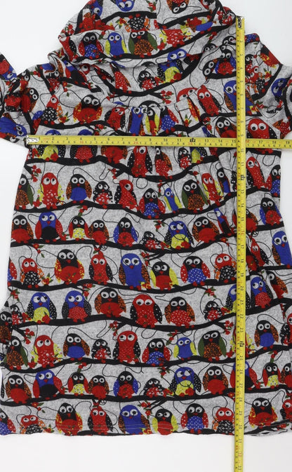 Autonomy Womens Multicoloured Owl Print Shift Dress Size 12