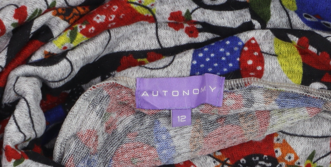 Autonomy Womens Multicoloured Owl Print Shift Dress Size 12