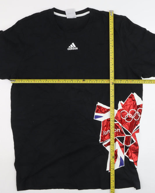 Adidas Mens Black XL London Olympics Sports Graphic T-Shirt