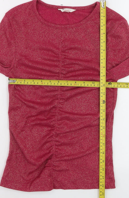 Marks and Spencer Per Una Women’s Pink Size 8 Ruched Knit Jumper