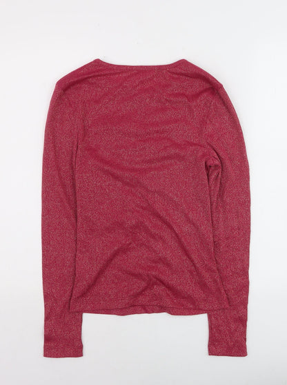 Marks and Spencer Per Una Women’s Pink Size 8 Ruched Knit Jumper