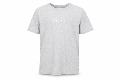NICCE Men Grey Small Logo Crew Neck Cotton T-Shirt Size S