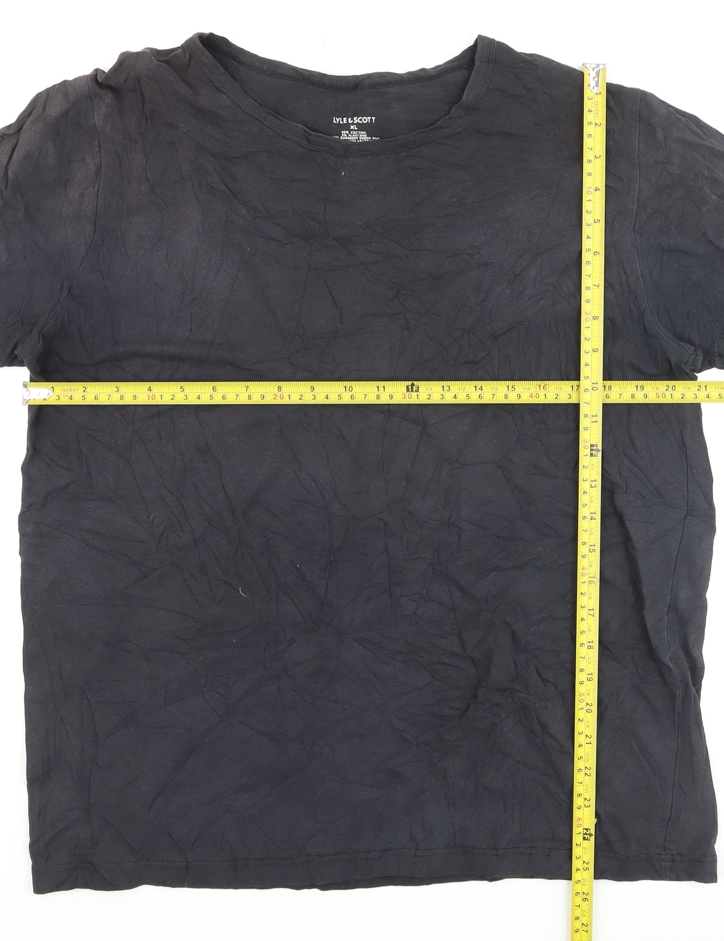 Lyle & Scott Men's Black XL Cotton Elastane Crew Neck T-Shirt