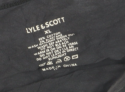 Lyle & Scott Men's Black XL Cotton Elastane Crew Neck T-Shirt