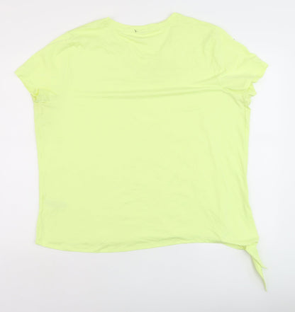 Marks and Spencer Women’s Yellow V-Neck Tie Hem T-Shirt Size 20