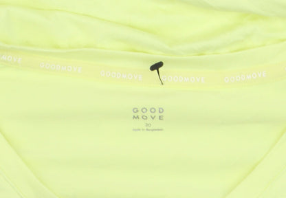 Marks and Spencer Women’s Yellow V-Neck Tie Hem T-Shirt Size 20
