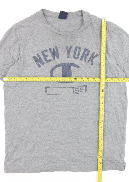 Champion Men's Grey New York 1919 Logo Graphic T-Shirt Size L