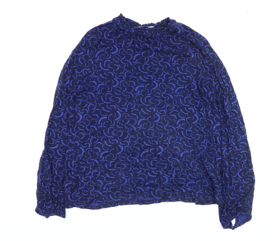 Marks and Spencer Women’s Blue Geometric Long Sleeve Tunic Blouse Size 12