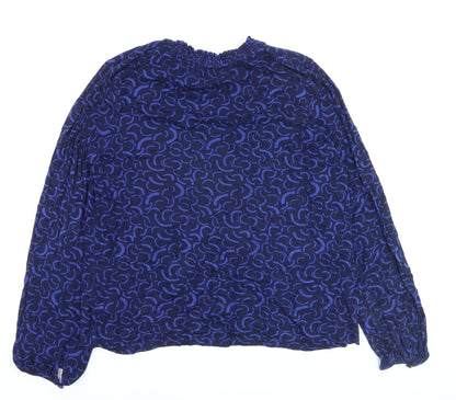 Marks and Spencer Women’s Blue Geometric Long Sleeve Tunic Blouse Size 12