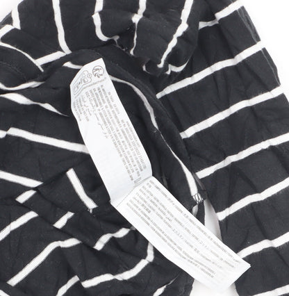 Hollister Women's Black Striped Cropped Long Sleeve T-Shirt M