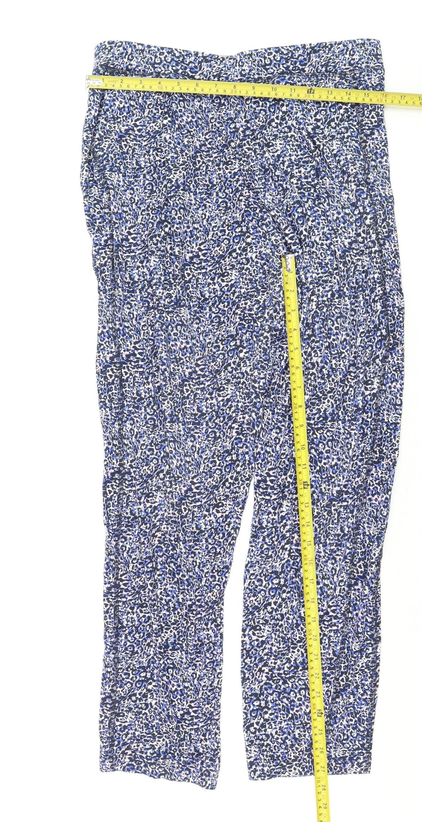 Marks and Spencer Women's Blue Animal Print Viscose Leggings Size 14