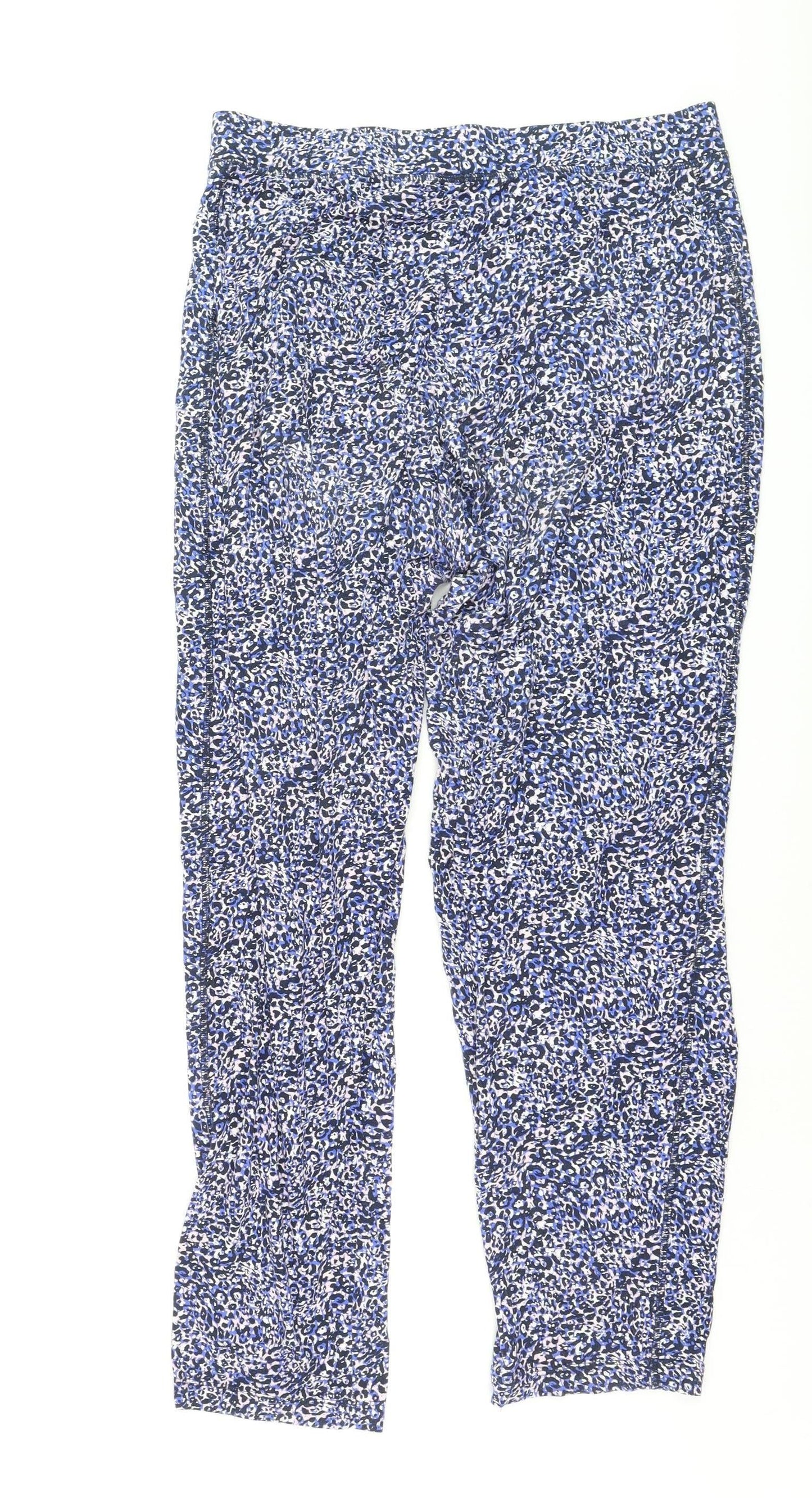 Marks and Spencer Women's Blue Animal Print Viscose Leggings Size 14