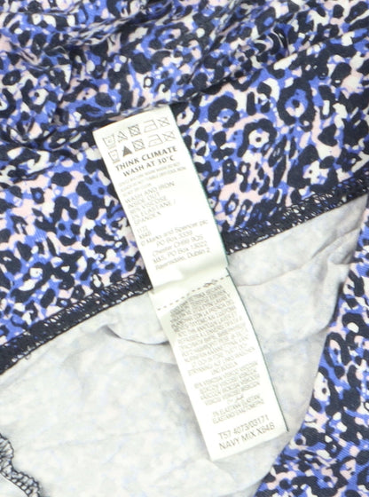 Marks and Spencer Women's Blue Animal Print Viscose Leggings Size 14