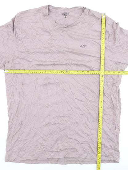 Hollister Men's Pink 2XLT Crew Neck Cotton T-Shirt