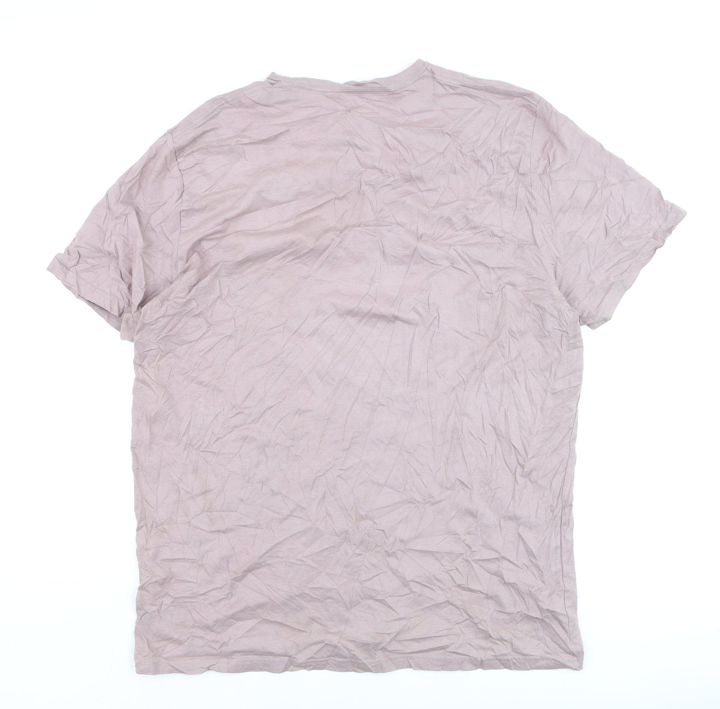 Hollister Men's Pink 2XLT Crew Neck Cotton T-Shirt