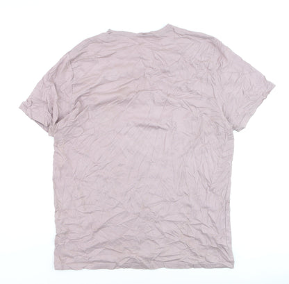 Hollister Men's Pink 2XLT Crew Neck Cotton T-Shirt