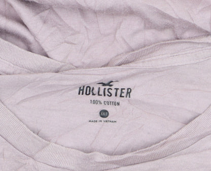Hollister Men's Pink 2XLT Crew Neck Cotton T-Shirt