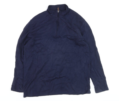 JACHS New York Men's Navy Long Sleeve 1/2 Zip Casual Top Size L