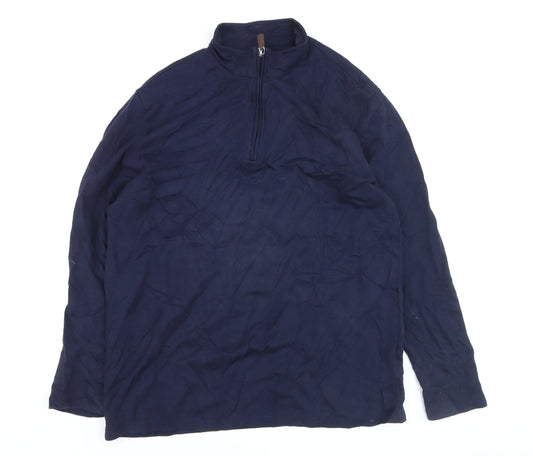 JACHS New York Men's Navy Long Sleeve 1/2 Zip Casual Top Size L