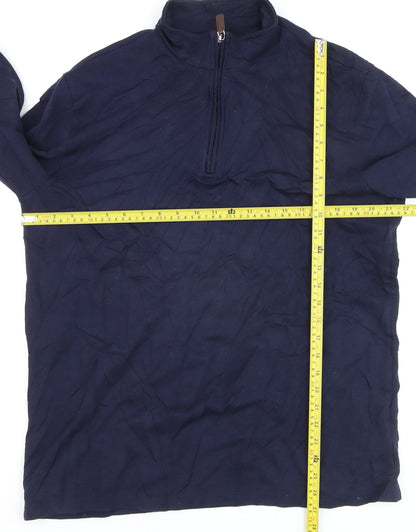 JACHS New York Men's Navy Long Sleeve 1/2 Zip Casual Top Size L